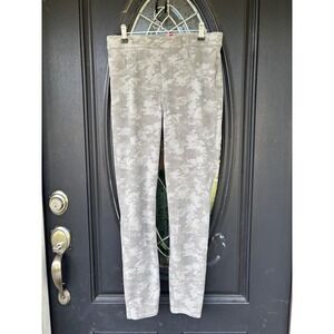 Spanx Jean-ish Ankle Leggings Grey Camo Print High Rise Pull On Pants Womens M
